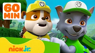 PAW Patrol Rubble redt de aarde! Met Marshall & Rocky | Compilatie van 1 uur | Nick Jr. Nederlands