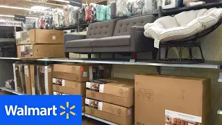 WALMART FURNITURE SOFAS FUTONS CHAIRS TABLES HOME DECOR SHOP WITH ME SHOPPING STORE WALK THROUGH