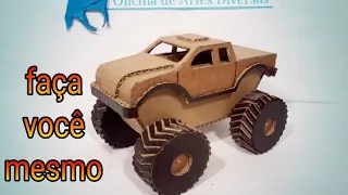 como fazer um caminhão monstro com papelão ( monster truck)