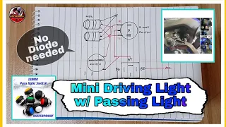 Moto Vlog 32 - Mini Driving Light installation with passing light ( 1 relay set up)
