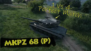 MKpz 68 (P) - 1 vs 4 -  Germany Tier VIII MT | World of Tanks Replays | 5,7K Damage 1,8K Base EXP