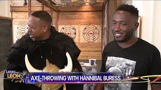 Hannibal Buress and Leon Rogers go Axe Throwing on "Later with Leon" 02/11/20
