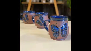 Glazing a Pottery Mug with Iron Oxide