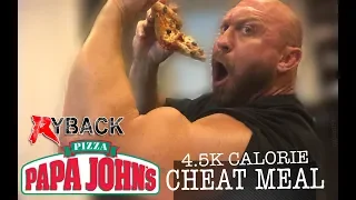 Ryback Papa Johns Pizza 4.5K Calorie Cheat Meal Food Mukbang Challenge