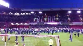 Full time pitch invasion Sheffield United v Stevenage