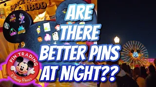 🌝Scoring Cool Pins at Night|Disneyland Pin Boards & Castmember Trivia #disneypintrading