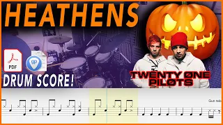 Heathens - Twenty One Pilots | DRUM SCORE Sheet Music Play-Along | DRUMSCRIBE