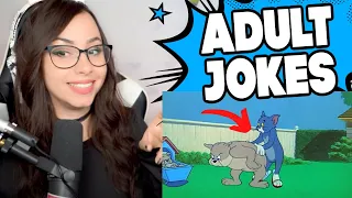 10 HIDDEN ADULT JOKES IN CLASSIC CARTOON TOM AND JERYY REACTION !!!