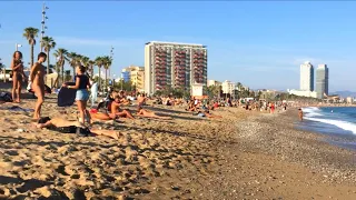 Barcelona Beach Walking Tour in October 2021 | Platja de Sant Sebastià - Nudist