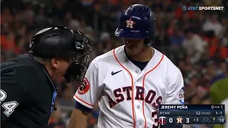 MLB | Umpire Gets In Jeremy Pena's Face, Ejects Astros Hitting Coach