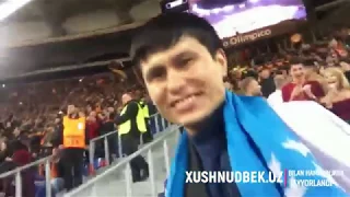 Roma - Barcelona 3-0 Reaction crazy fans after goal De Rossi | O'zbekistonlik muxlislar Rimda