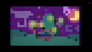 Finn meets a ghost but pixelated
