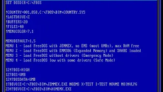 Using FreeDOS - FDCONFIG.SYS