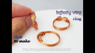 Infinity wire rings - How to make jewelry from copper wire 543