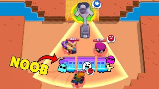 NOOBS TRAIN JOIN SPRAYS vs LUCKY MOMENTS | Brawl Stars Funny Moments & Glitches & Fails #911