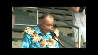 Fijian Youth & Sports Minister Commander Naupoto opens Trans-Pacific Touch Tournament 2013.