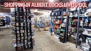 Royal Albert Dock Liverpool. Looking for souvenirs and walk in area. England UK