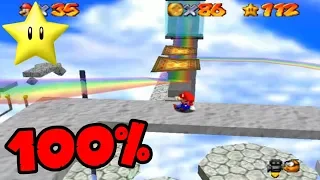 Super Mario 64 100% Walkthrough - Rainbow Ride - Course 15