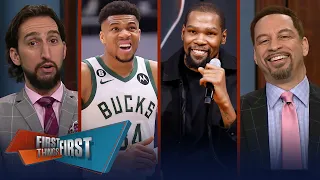 Giannis to miss time with injury, title odds for Suns, Bucks & Celtics | NBA | FIRST THINGS FIRST