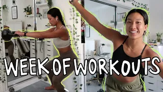 FULL WEEK OF WORKOUTS | My Workout Routine + How I Stay Fit From Home!
