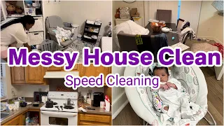 MESSY HOUSE CLEAN WITH ME | MOM LIFE CLEAN WITH ME | SPEED CLEANING MOTIVATION