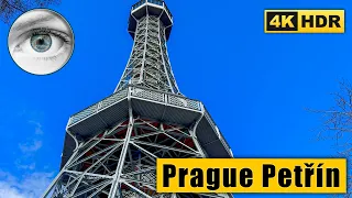 Prague Walking Tour at Petřín Hill in Approaching Spring 🇨🇿 Czech Republic 4k HDR ASMR