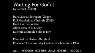 Waiting for Godot (1956) Audio Cassette -  Burt Lahr, E. G. Marshall  by Samuel Beckett