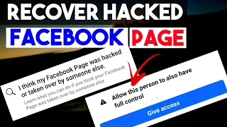 How To Recover Facebook Hacked Page | How To Login Facebook Page No email no password