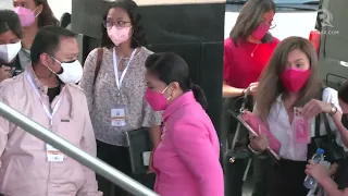 Leni Robredo arrives at Sofitel for Comelec presidential debate