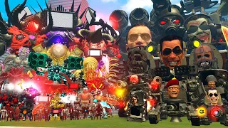 RED DRILL TITAN, CLOCKMAN BULK AND SPEAKERMAN TITAN VS 1-72 SKIBIDI TOILET BOSSES (Garry's Mod)