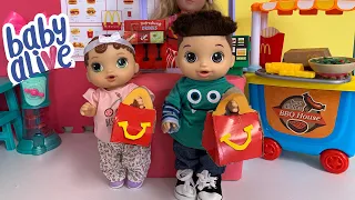 Baby Alive Abby Goes to McDonalds for lunch baby alive videos