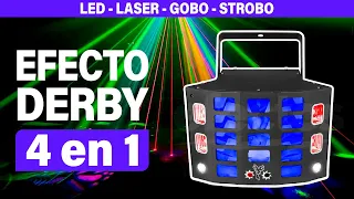 Efecto Derby 4 en 1 RGBW LED Láser Strobo y Gobos DJ Dmx Luces para Fiestas
