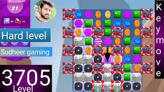 Candy crush saga level 3705 । No boosters । Hard level । Candy crush 3705 help । Sudheer Gaming