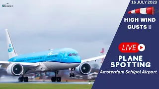 🔴 LIVE WINDY 💨 Crosswind Arrivals At Amsterdam Schiphol Airport