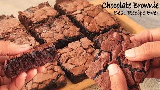 Best Brownie Recipe | How to make American Brownie | Cracked top & Gooey inside | Brownie Recipe