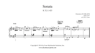 Scarlatti : Sonata K 32, L 423 - Aria