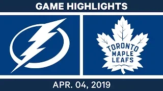 NHL Game Highlights | Lightning vs. Maple Leafs – April 04, 2019