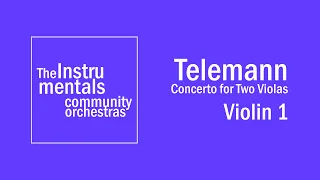 Telemann - Concerto for Two Violas, TWV 52:G3 - I. Avec Douceur - Violin 1 Part