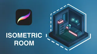 Draw and animate an ISOMETRIC ROOM in Procreate with me - Illustration and Animation