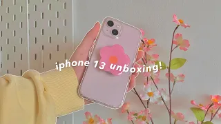 iphone 13 (pink) aesthetic unboxing 🌸 | cute accessories 📦
