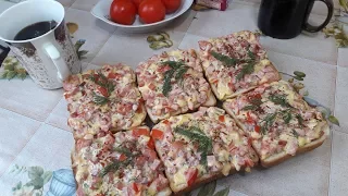 ГОРЯЧИЕ БУТЕРБРОДЫ КАК ПИЦЦА 🍕🍕🍕МИНИ ПИЦЦА-БУТЕРБРОД  🍕🍕🍕ЛЕНИВАЯ ПИЦЦА