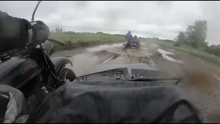 Off-road test ride Ural motorcycles with sidecars. Trans-Siberian marathon