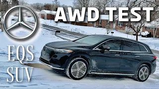 Mercedes EQS SUV - AWD Test on Snow/Ice - Comfort vs Off-Road Mode