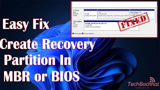 How to Create a Recovery Partition in MBR or BIOS When Recovery Partition is Missing