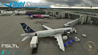 MSFS LIVE | Ultra realistic graphics | FSLTL | Warsaw - Munich | LOT Polish Airlines FBW A320Neo