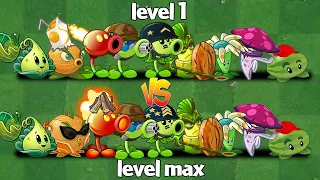 PvZ 2 Challenge - 100 Plants Level 1 Vs 25 Plants Level Max Vs 10 Mecha Football Zombie Level 10