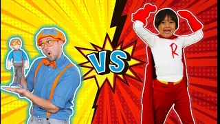 Tag With Ryan Vs Blippi World Adventure Toys | Blippi Wonders | Ryan's World | Ryan Kaji |