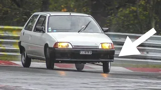 The Crazy Citroen AX flat OUT on the Nurburgring Nordschleife!