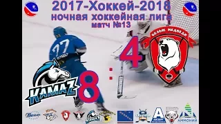 Матч №13 КАМАЗ-БЕЛЫЕ МЕДВЕДИ  8:4 (Видеообзор НХЛ-2018)