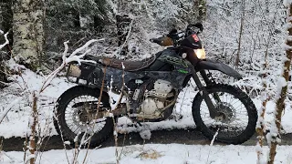 Challenging Trails with the KLX 300. Walker Valley ORV Winter Conditions